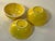 1960s Set of 4 Vintage Mid-Century Modern Japanese Yellow Ceramic Citrus Bowls (4.5"d) For Sale - Image 4 of 5