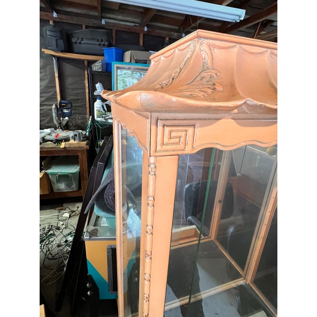 Chinoiserie Lighted Curio Cabinet For Sale - Image 10 of 11