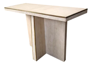 Vintage Travertine and Brass Console Table, 1970s