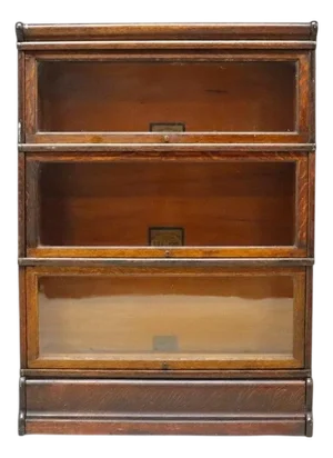 Globe Wernicke Arts & Crafts Oak 3-Stack Barrister Bookcase C1910