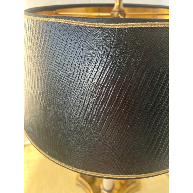 Mid 20th Century Vintage Stiffel 3-Candle Brass Bouillote Lamp For Sale - Image 5 of 5