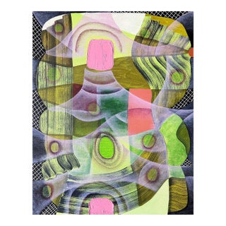 Max Manning “Untitled (CVS274)” Contemporary Green and Pink Geometric Abstract Painting, 2024 For Sale