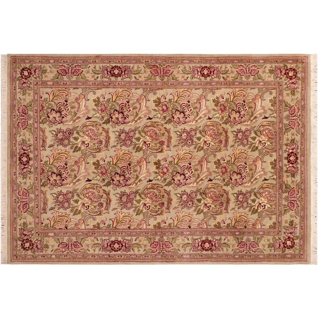 Gray Art Nouveau 1990's William Morris Wool Rug 6"x9" For Sale - Image 8 of 9