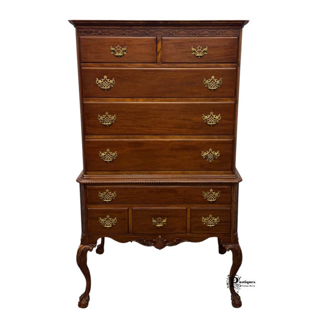 Vintage Regency Style Highboy / Chest of Drawers by Northern Furniture Company featuring High Quality Mahogany...