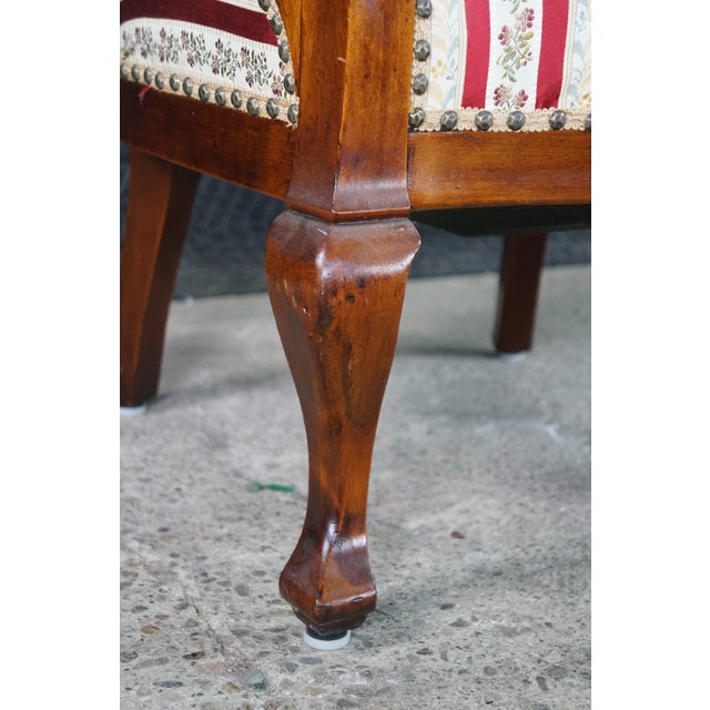 Antique 19th Century Mahogany Regency Empire Horseshoe Library Parlor Arm Chair For Sale - Image 6 of 18