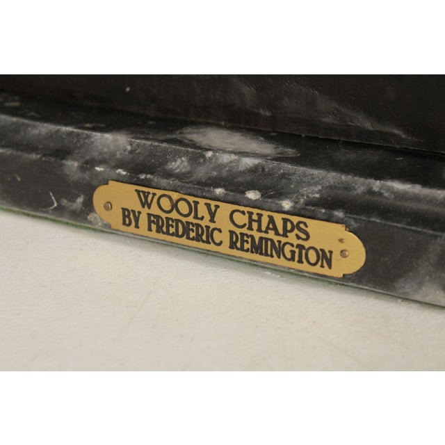 Metal Frederic Remington Bronze Statue, 'Wooly Chaps' For Sale - Image 7 of 12