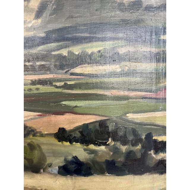 Kurt Conrad Loew, View of the Geneva Countryside and the Salève from Vegetable Garden, 1950, Oil on Canvas For Sale - Image 8 of 13