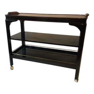 Rosewood and Lacquered Custom Mahogany Bar Cart For Sale