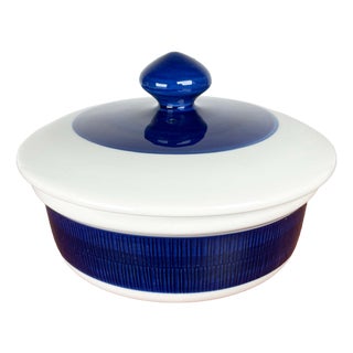 Mid-Century Modern Swedish Koka Blue, Blau, Bla Series Bowl with Lid by Hertha Bengtson for Rörstrand, 1950s For Sale