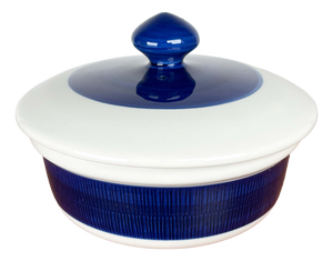 Mid-Century Modern Swedish Koka Blue, Blau, Bla Series Bowl with Lid by Hertha Bengtson for Rörstrand, 1950s