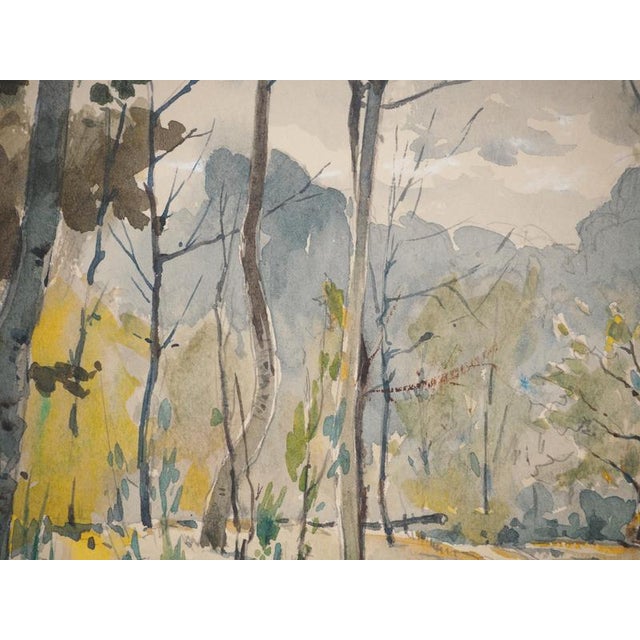 René Leverd, Trees by the Water, Watercolor For Sale - Image 4 of 7