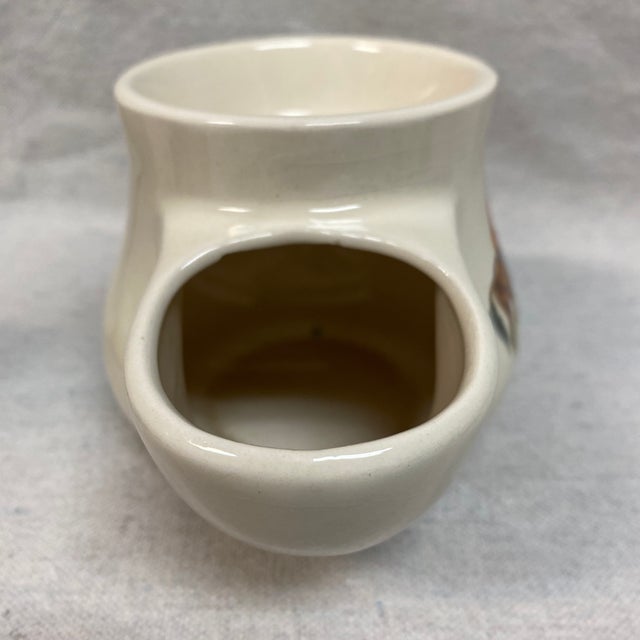 Ceramic Scuttle Shaving Mug English Fox Hunt Scene by Liverpool Road Pottery and Antique Brush - 2 Piece For Sale - Image 7 of 12