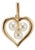 Retired Mikimoto 18k Yellow Gold Pearl Pendant Heart Motif Drop Pendant For Sale
