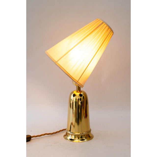 1960s Brass Table Lamp with Fabric Shade, Vienna, Austria, 1960s For Sale - Image 5 of 11