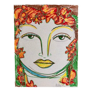 Original Ink on Cotton Paper Drawing by CL Auker, Autumn For Sale