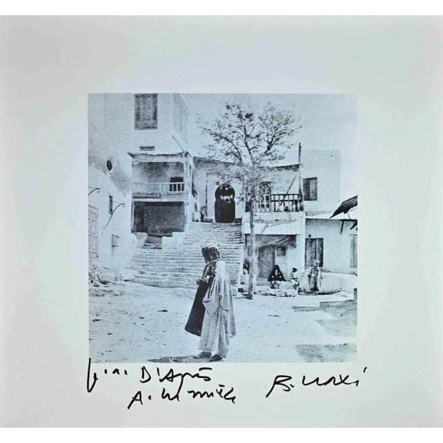 Tunisian View is an original photolithograph realized in the 1990s by the Italian politician Bettino Craxi. Hand-signed....