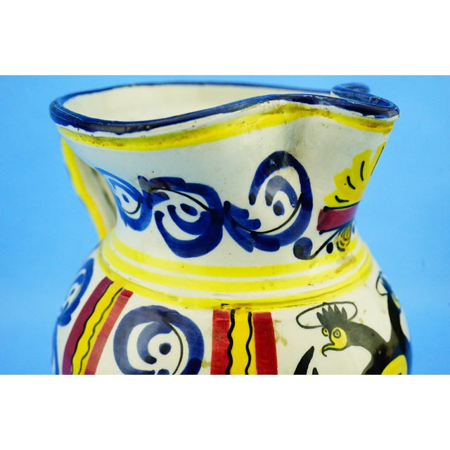 Antique Ceramic Jug Vase with a Two-Headed Eagle, Pesaro, Italy For Sale - Image 16 of 18