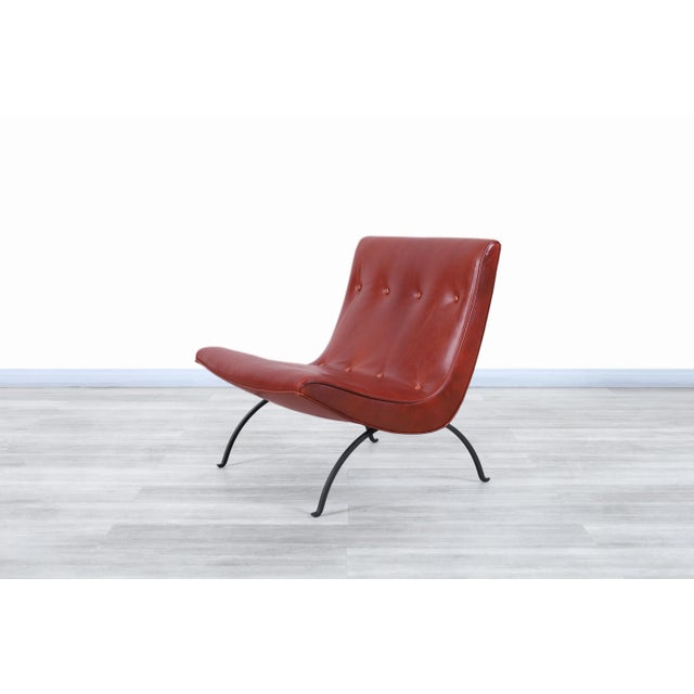 Metal Mid-Century Leather and Iron "Scoop" Lounge Chairs by Milo Baughman, 1950s For Sale - Image 7 of 13