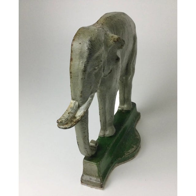 Early 20th c. cast iron Elephant form doorstop by Bradley & Hubbard, original painted surface, back is marked 'B&H' and...