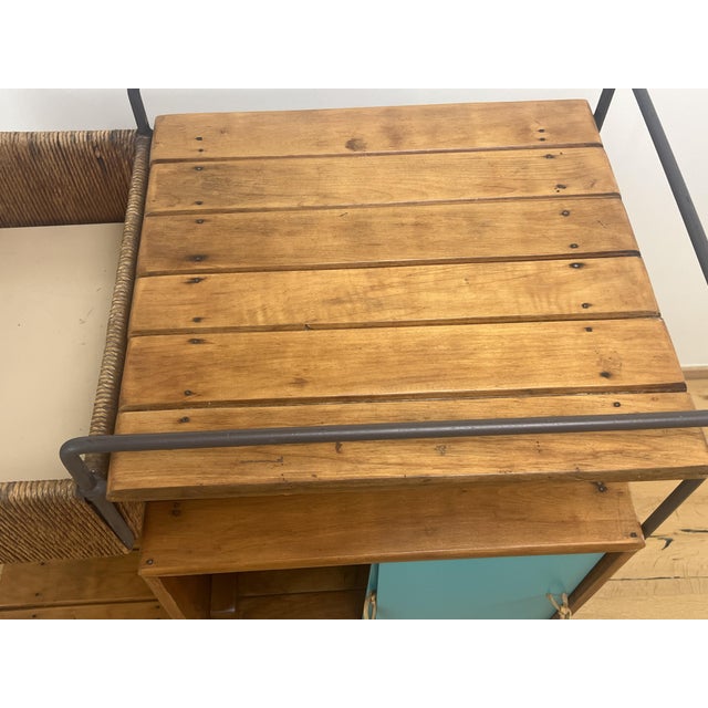 1950s Arthur Umanoff Bar Cart (Black / Teal Doors), Attributed For Sale - Image 13 of 15