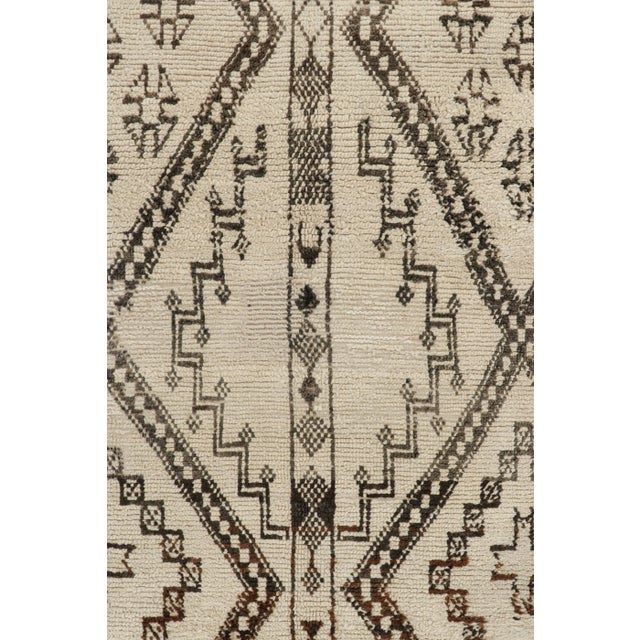 Moroccan Vintage Moroccan Rug in Beige With Brown Diamond Medallions, From Rug & Kilim For Sale - Image 3 of 7