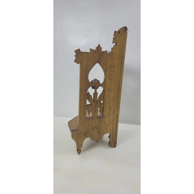 Vintage Wood Wall or Table Shelf Display Hand Craved Flower Alter In good condition, with minor wear and scratches...