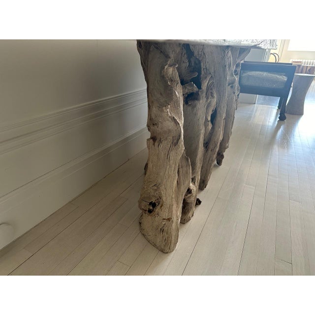 Andrianna Shamaris Monumental Organic Teak Wood Root Console Table For Sale - Image 12 of 18
