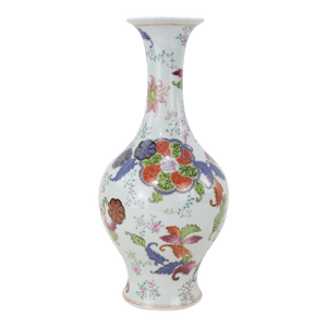 Late 20th Century Chinese Famille Rose Porcelain Vase With Tobacco Leaves Design