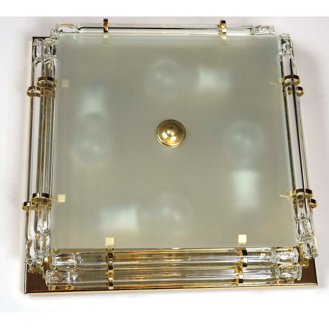 Gold-Plated Metal and Crystal Glass Ontario Ceiling Lamp from Austrolux, 1970s For Sale - Image 6 of 9