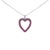 18K 1/3 Cttw Diamond and Red Ruby Open Heart with Black Rhodium 18" Pendant Necklace (G-H Color, VS2 For Sale