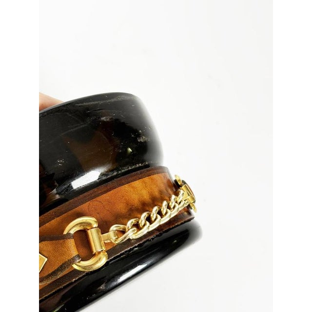 Black Vintage Glass and Brass Ashtray, France, 1970s For Sale - Image 8 of 10