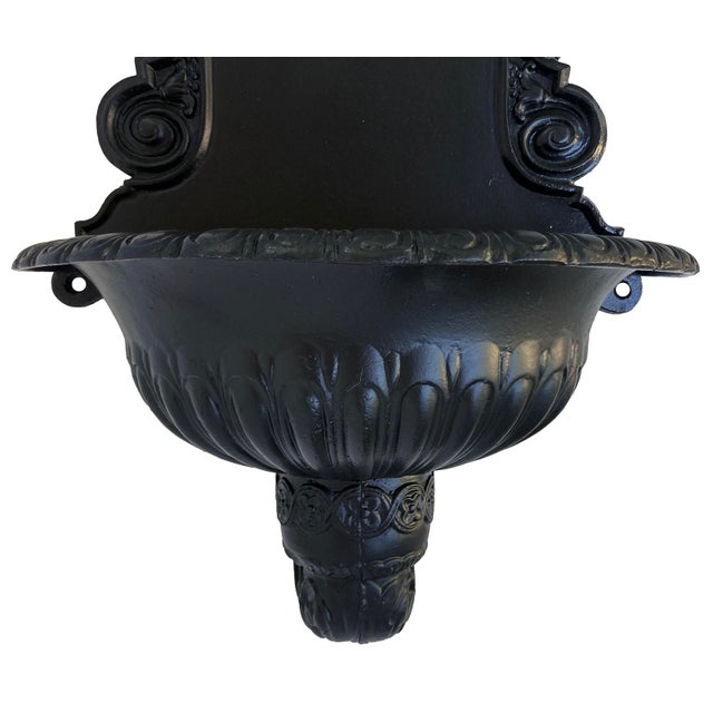 Black Vintage Cast Aluminum Black Wall Planter For Sale - Image 8 of 10