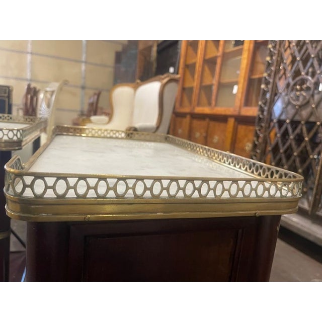 Pair of French Jansen Manner Mahogany and Brass Side Tables For Sale In Dallas - Image 6 of 6