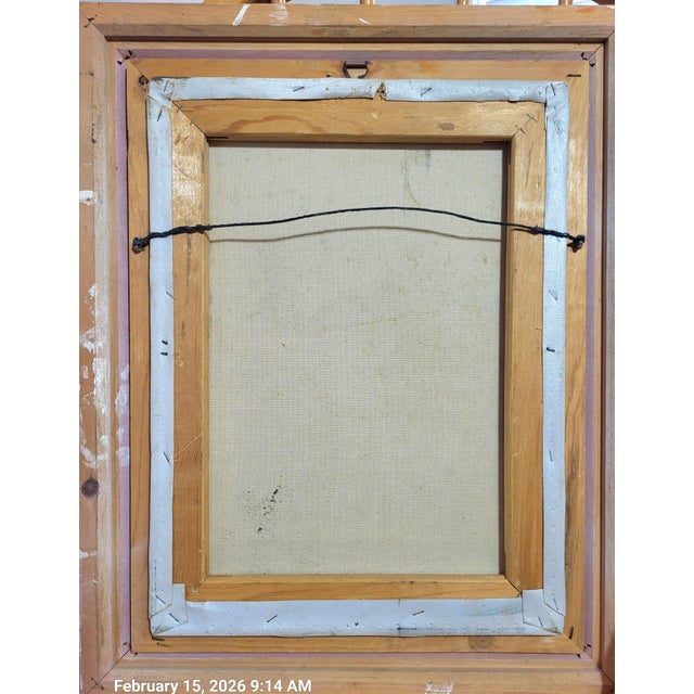 Mid-Century Modern Vintage Alpine Landscape – Original Framed Oil Painting by E. Dveak For Sale - Image 3 of 10