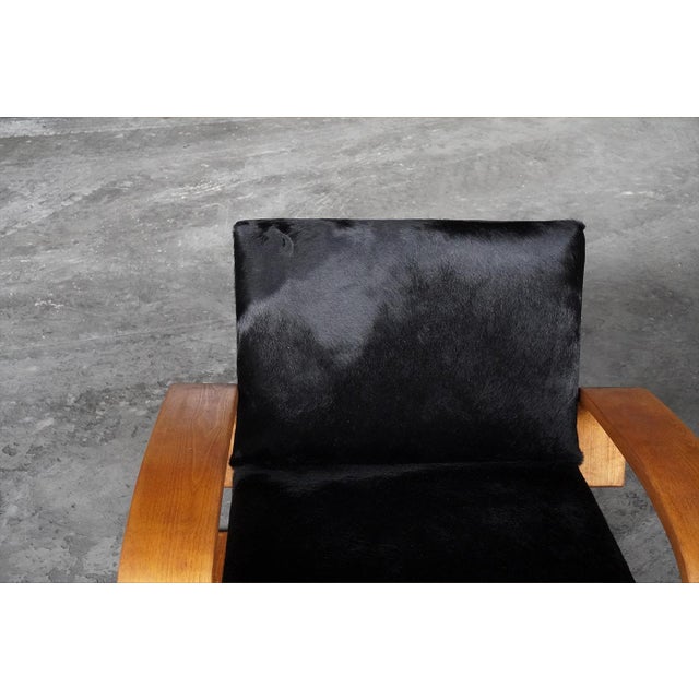 Black Vintage Tank Lounge Chairs in Pony Skin by Alvar Aalto for Artek, 1960s, Set of 2 For Sale - Image 8 of 10