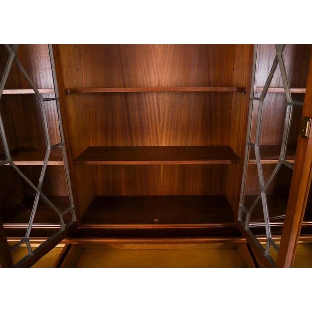 Vintage Georgian Revival Four-Door Bookcase in Flame Mahogany For Sale - Image 16 of 18