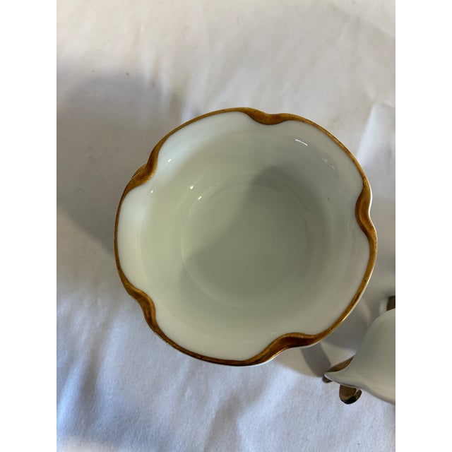 White Vintage Haviland & Co. Limoges Gold Rim Sauce Dishes, Set of 11, France For Sale - Image 8 of 10