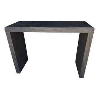 Andrianna Shamaris Minimalist Charred Suar Wood Console For Sale
