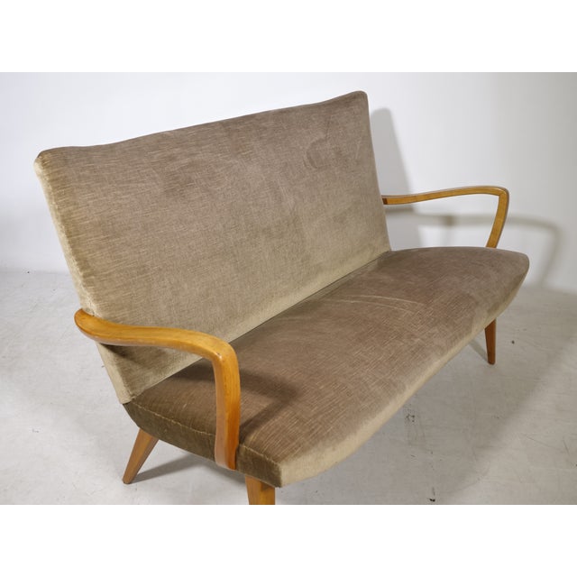 Mid-Century Modern Cocktail Sofa in Velour, 1960s For Sale - Image 9 of 11