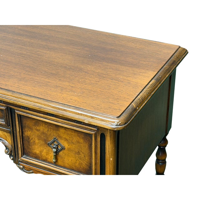 Vintage Western Revival Drawers Turned Decorative Legs Desk For Sale - Image 15 of 16