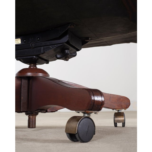 Chesterfield-Style Tufted Leather Executive Swivel Desk Chair For Sale - Image 11 of 18