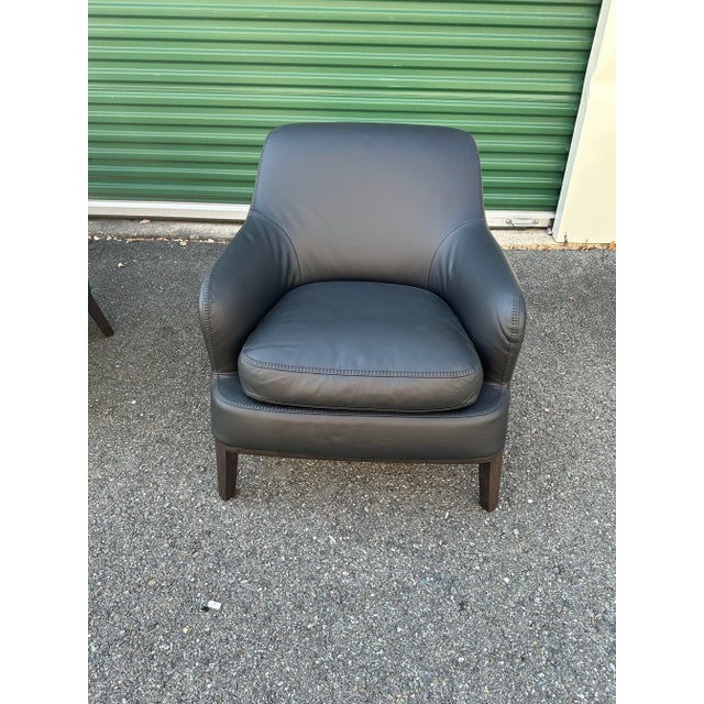 Animal Skin Maxalto Febo Leather Lounge Chairs—TWO Available For Sale - Image 7 of 12