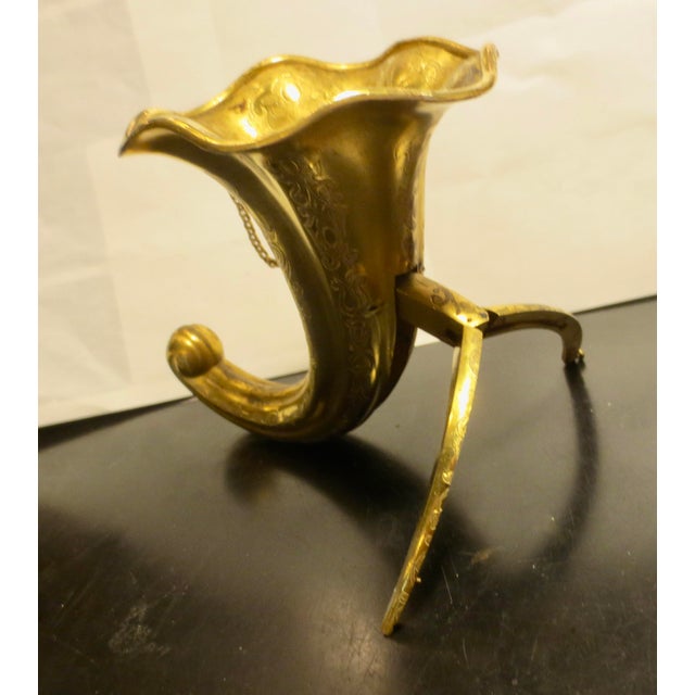 Antique Folding Bouquet Holder Circa 1800 Gilt Brass For Sale - Image 11 of 11
