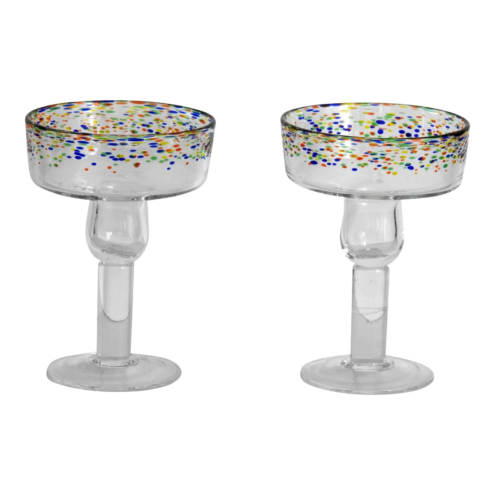 Hand Blown Confetti Colored Martini Glasses Set of 2 Chairish