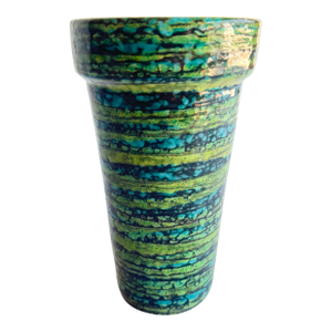 Vintage Italian Drip Glaze Pottery Vase – Mid-Century Modern Ceramic