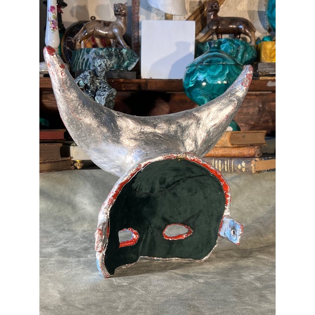One of a kind Vintage Baroque style face mask with large lunar symbol above the forehead. Custom work, handmade, quality...