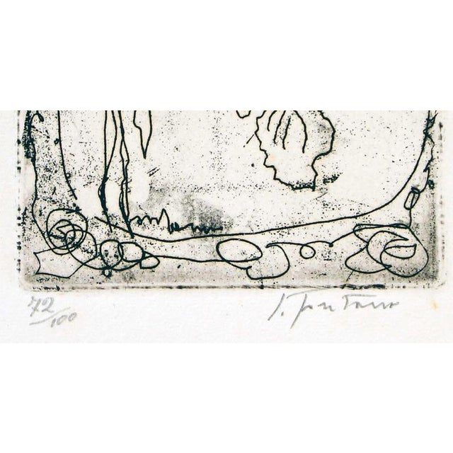 Modern Lucio Fontana, Etching of Rooster on Branch Edition of 100, 1965, Etching For Sale - Image 3 of 4