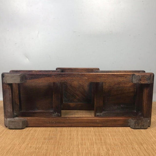 Chinese Vintage Chinese Huali Rosewood "Staggered" Tabletop Display Stand (Curio Shelf) For Sale - Image 3 of 9