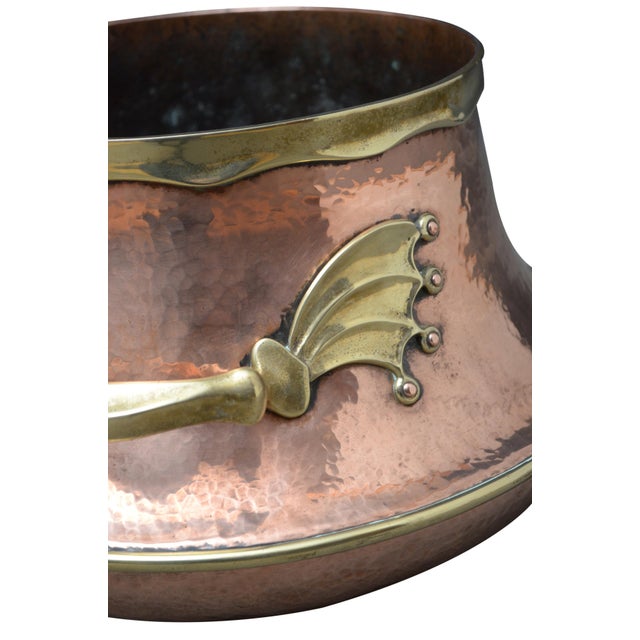 Large Antique Victorian Copper and Brass Jardinière, 1860 For Sale - Image 9 of 10
