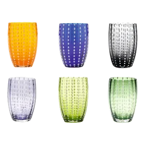 Zafferano Perle Tumbler in Assorted Contemporary Colors - Set of 6